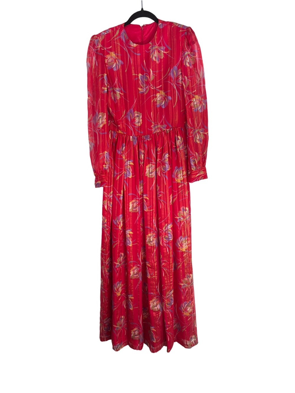 Vintage Richilene Floral Silk Gown